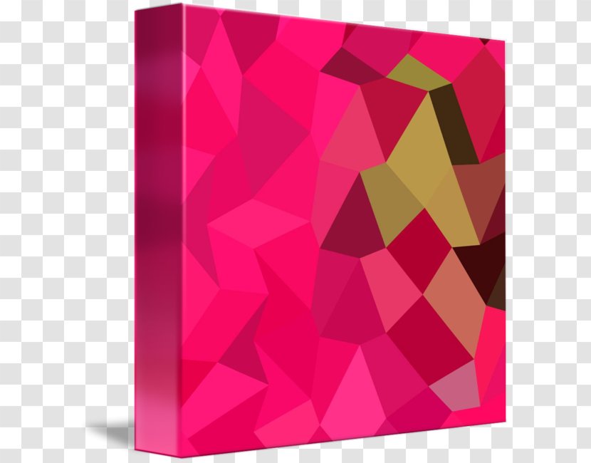 Magenta Maroon Rectangle - Design M - Color Low Polygon Transparent PNG