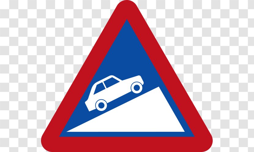 Clip Art Traffic Sign Computer File - Triangle - Steep Hill Transparent PNG