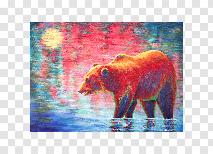 Grizzly Bear Painting Animal Acrylic Paint - Carnivoran Transparent PNG