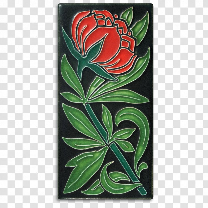 Motawi Tileworks Detroit Institute Of Arts Tile Art - Flora - Red Peony Transparent PNG