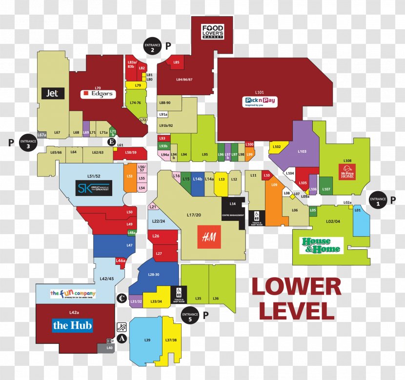 Boardwalk Inkwazi Shopping Centre Floor Plan Product - Map - Az Disabled Parking Transparent PNG