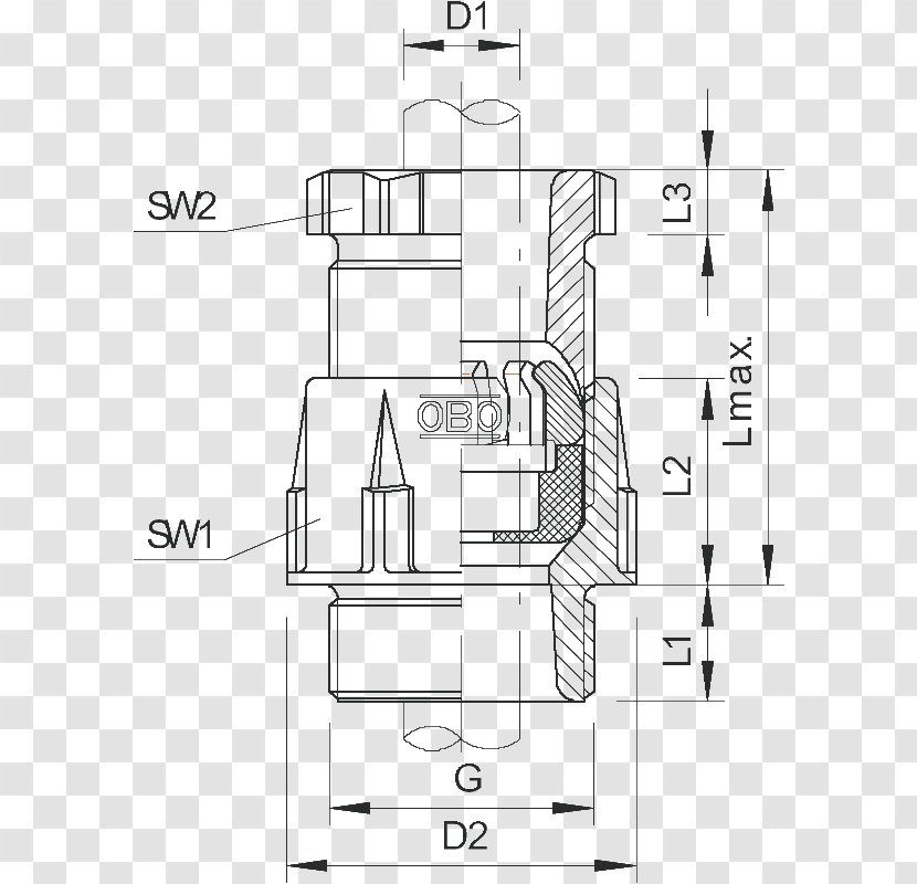 Cable Gland Panzergewinde DIN-Norm OBO Bettermann Dragavlastning - Floor Plan - Pg Glands Transparent PNG