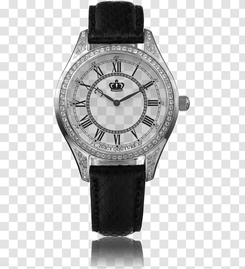 Watch Quartz Clock White Dial - Silver - Black Leather Watches Transparent PNG