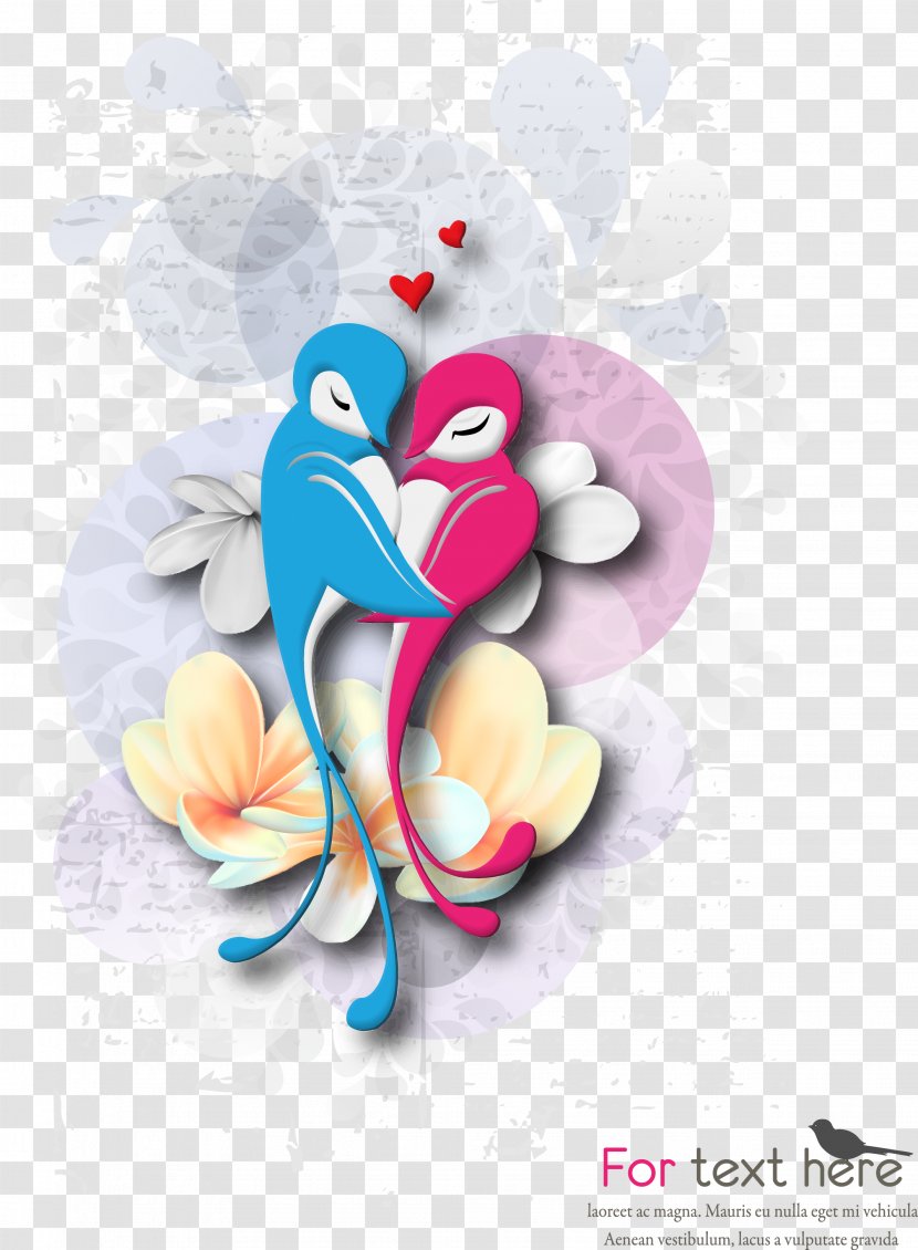 Cartoon Love Birds - Heart - Forelimb Transparent PNG