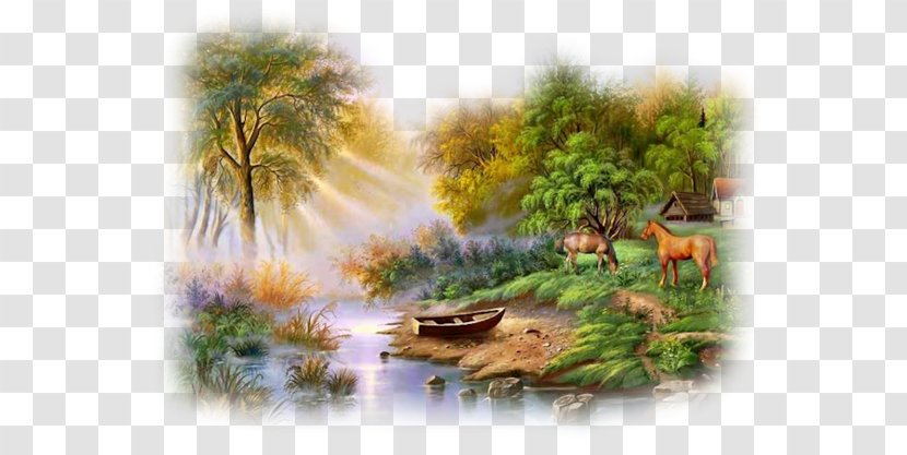 Watercolor Painting Landscape Oil Paint - Paisagens Transparent PNG