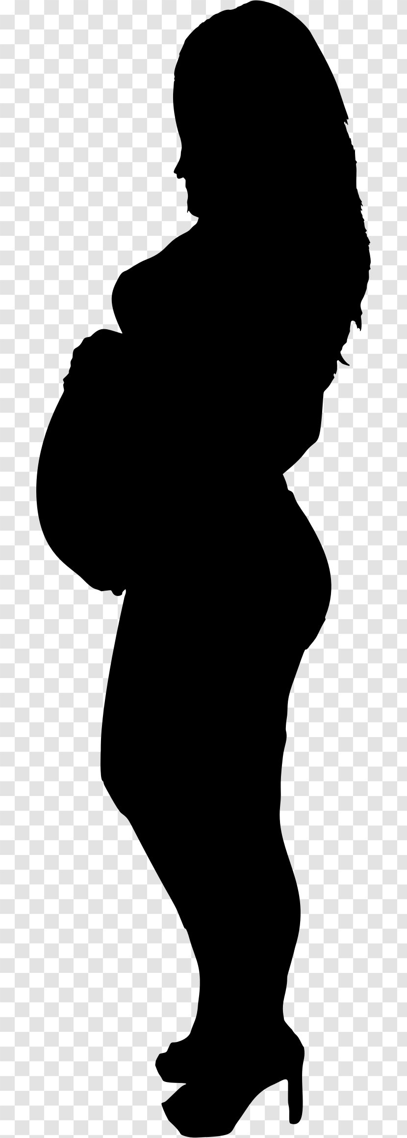 Silhouette Pregnancy Abortion Mother Clip Art - Monochrome Photography - Pregnant Transparent PNG