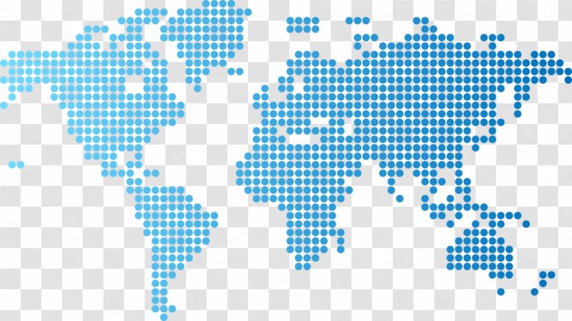 Earth World Map Globe - Flat - Vector Blue Dot Transparent PNG