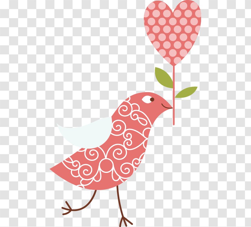 Bird Red Clip Art - Tree - Painted Pink Heart-shaped Pattern Transparent PNG