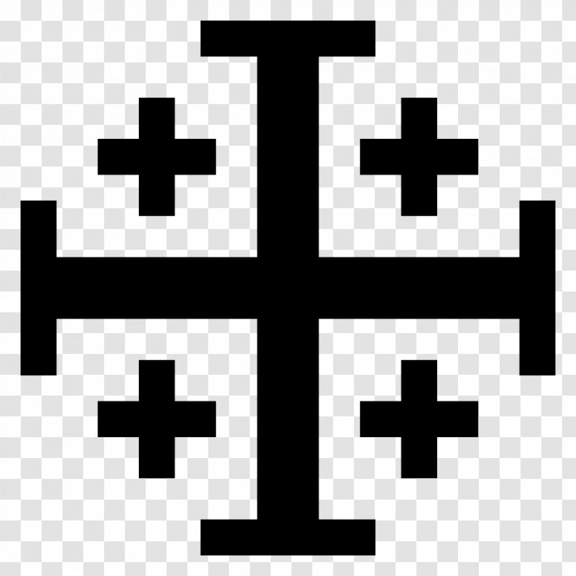 Kingdom Of Jerusalem Crusades Cross - Crosses In Heraldry - Christian Transparent PNG