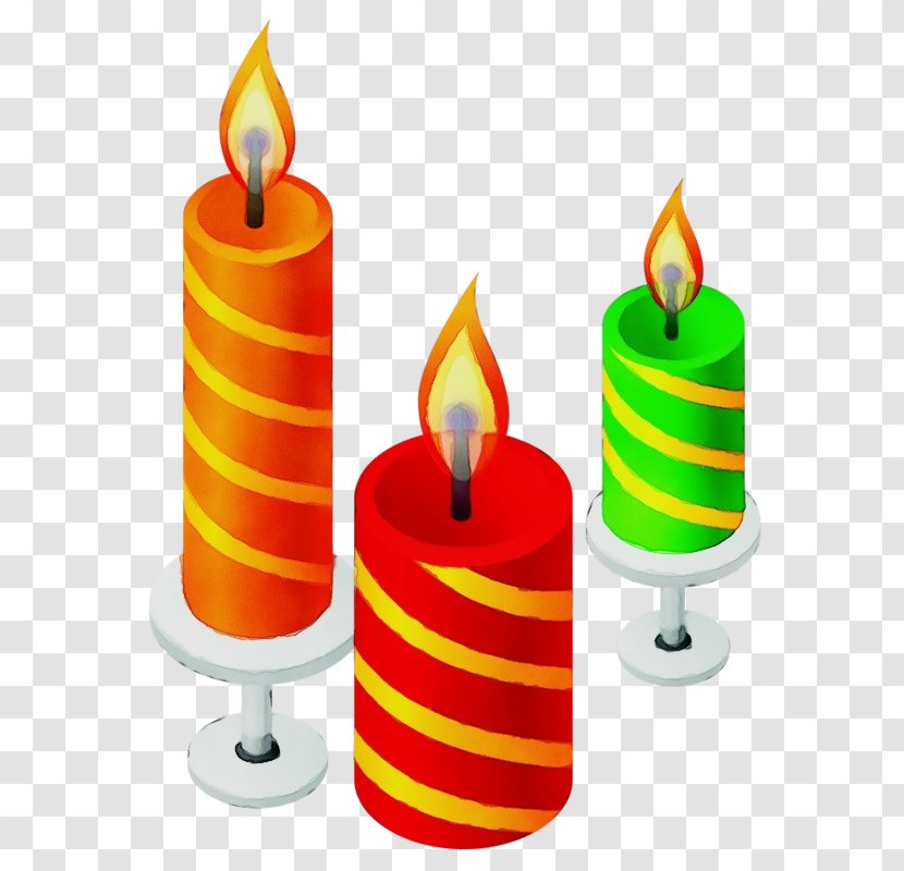 Birthday Candle - Watercolor - Cone Transparent PNG