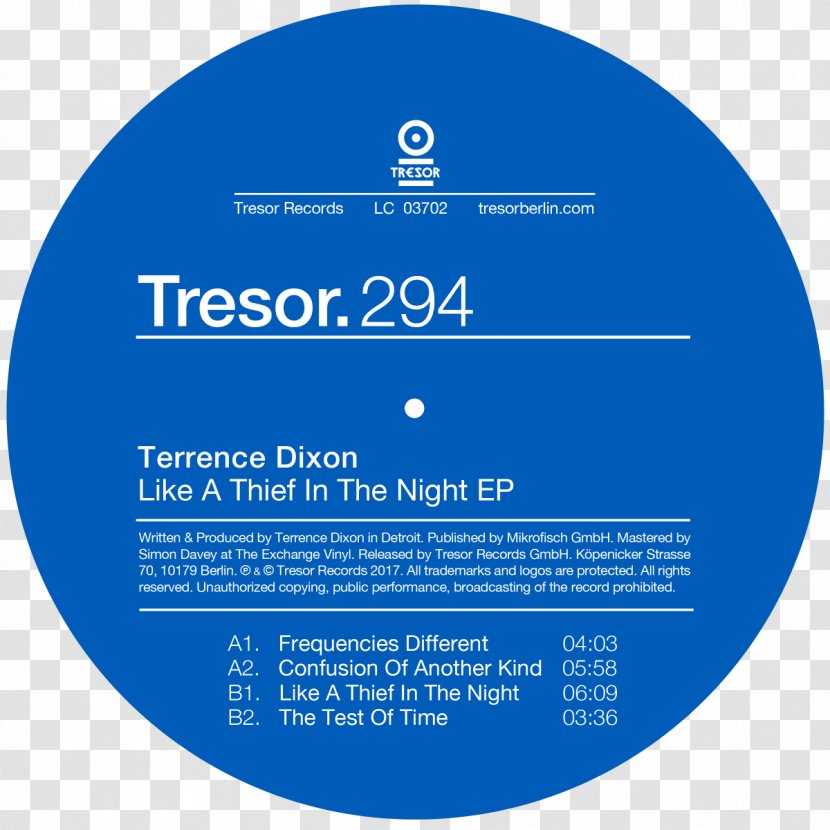 Like A Thief In The Night Life Events Tresor Records Organization - Terrence Dixon - Stock Sound Ep Transparent PNG