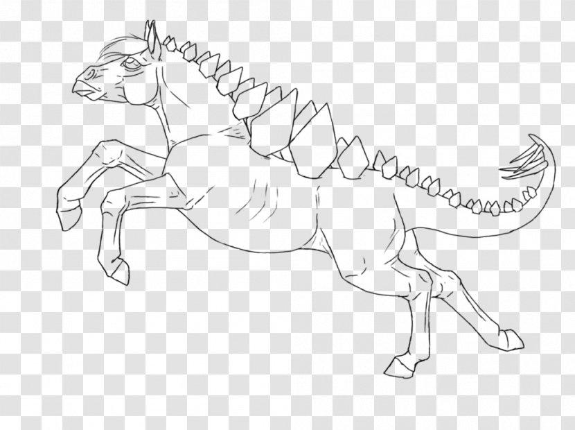 Carnivora Mustang Line Art Mammal Drawing - Arm - Mud Horse Transparent PNG