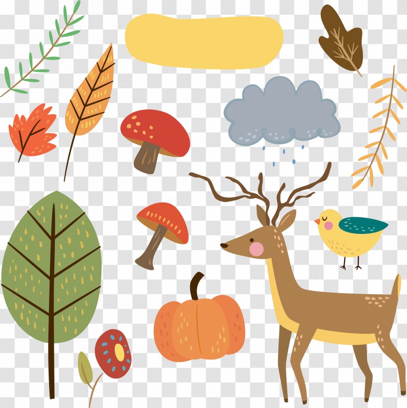 Autumn Leaf Drawing - Wildlife - Animal Figure Plant Transparent PNG