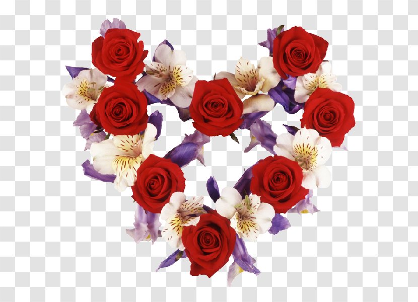 Valentine's Day Heart Flower Rose - Red - Flowers Background Transparent PNG