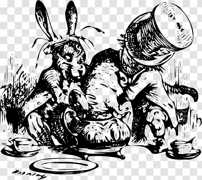 Alice's Adventures In Wonderland The Mad Hatter White Rabbit March Hare Tenniel Illustrations For Carroll's Alice - Horse Like Mammal Transparent PNG