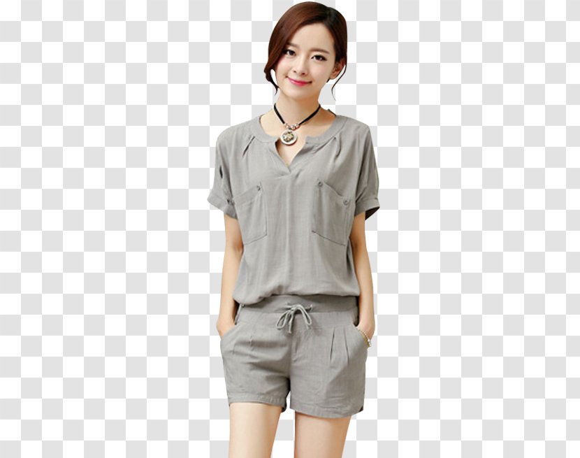 Blouse Clothing Collar Sleeve Button - Casual Linen Suit Transparent PNG