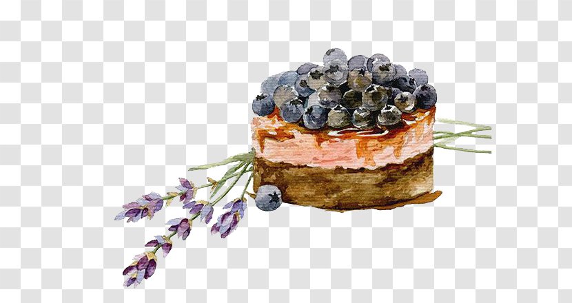 Blueberry Juice Postres/ Deserts Dessert Painting - Drawing - Watercolor Blueberries Transparent PNG