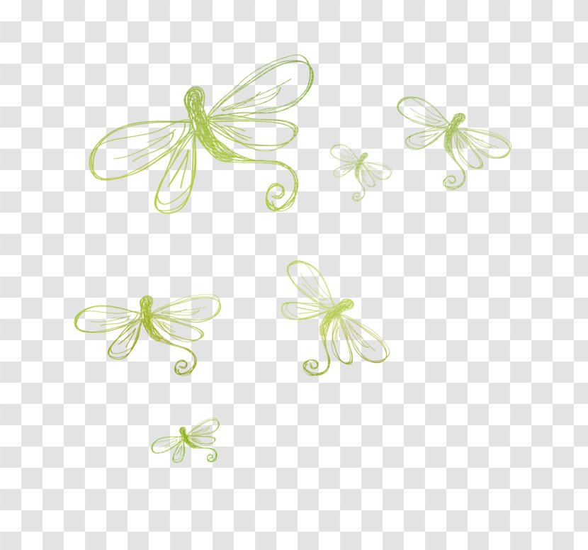 Paper Petal Green Pattern - Yellow - Hand-painted Dragonfly Transparent PNG