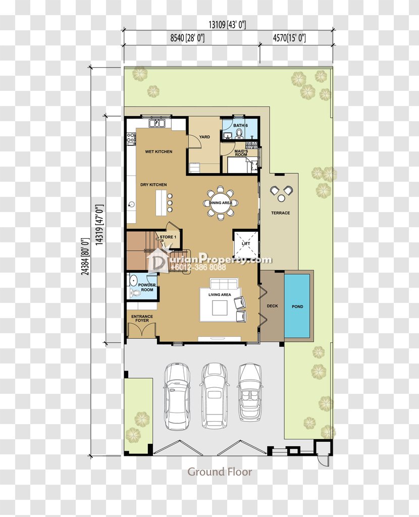 Floor Plan Property Square Meter - Diagram - Design Transparent PNG