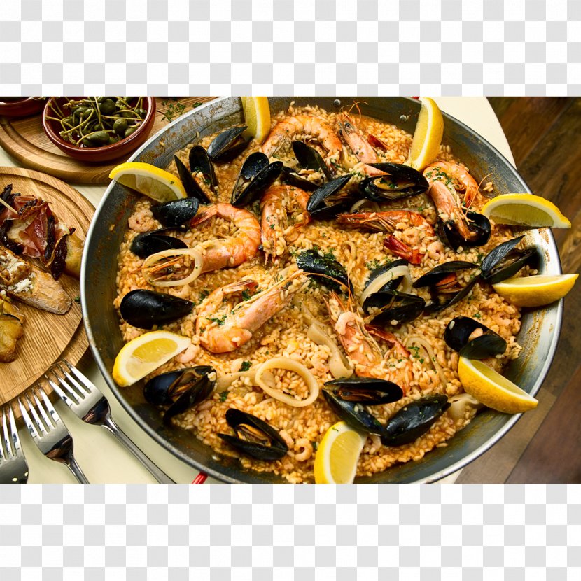 Paella Spanish Cuisine Mussel Tapas Clam - Shrimp And Prawn As Food - Cooking Transparent PNG