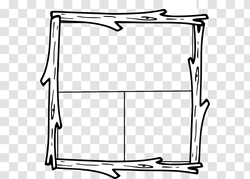 Free Content Log Cabin Lumberjack Clip Art - Black And White - Wood Border Cliparts Transparent PNG