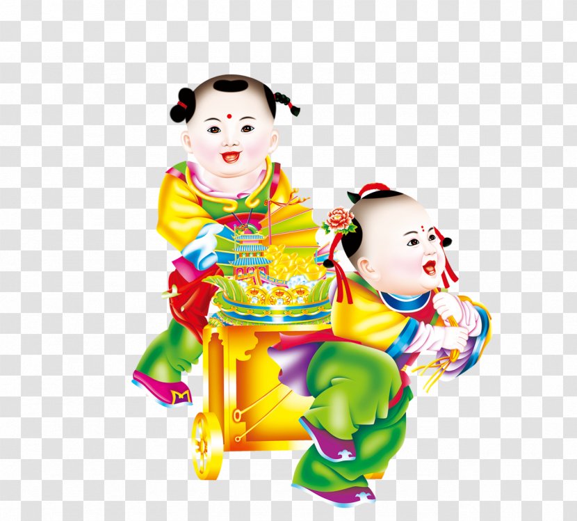 Chinese New Year Sudhana U7ae5u5b50 Fu - Art - Send Blessing Boy Transparent PNG