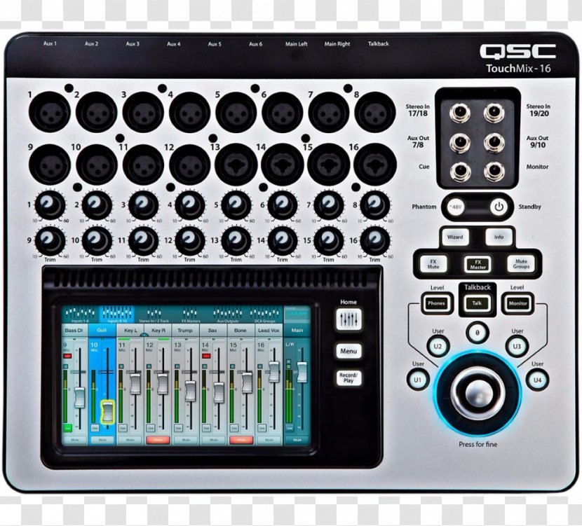 QSC TouchMix-16 Microphone Audio Mixers TouchMix-30 Pro Products - Electronics Transparent PNG