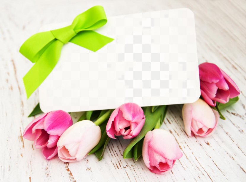 Garden Roses Paper Tulip Flower - Artificial - Beautiful Tulips And A Card Transparent PNG