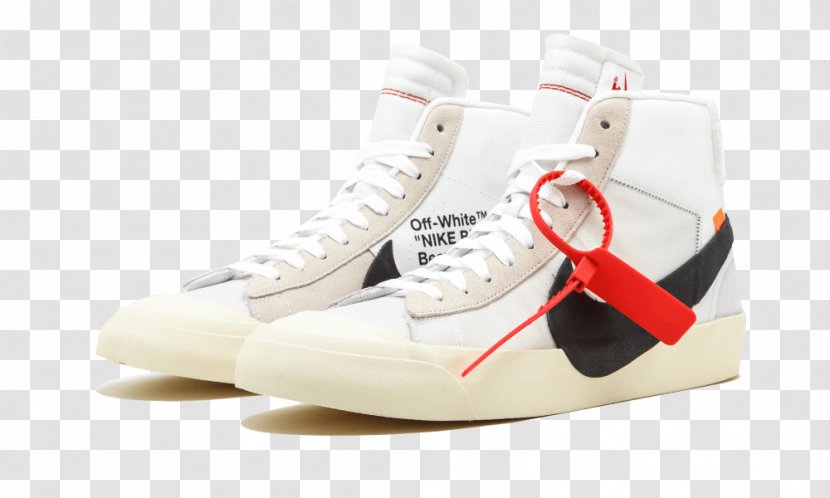 Nike Blazers Sports Shoes Off-White The 10 Blazer Mid White // Black AA3832 100 - Cross Training Shoe Transparent PNG
