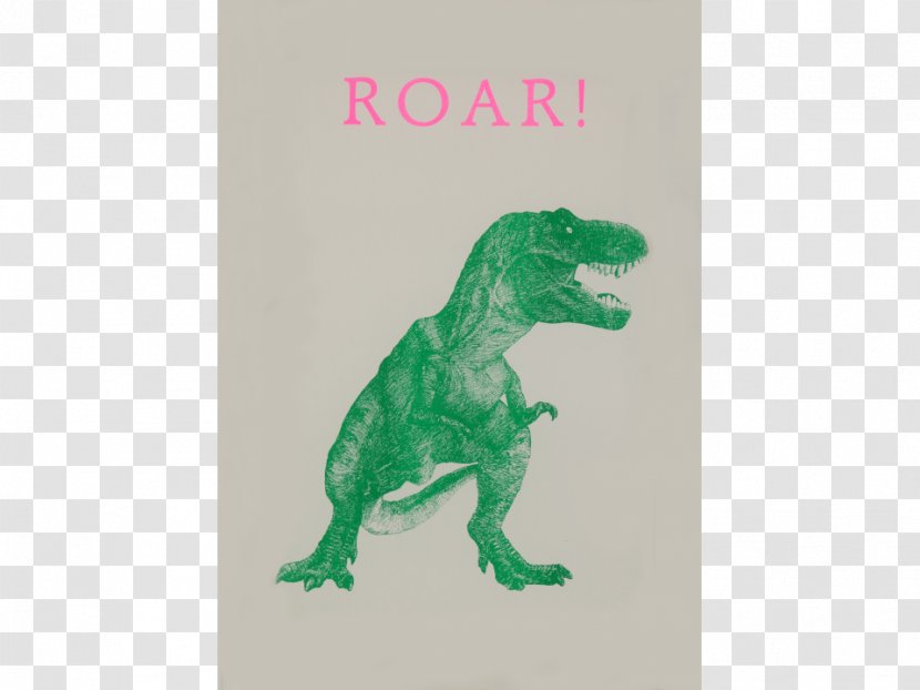 Paper Bundesautobahn 3 Cardboard Risograph Poster - Dinosaur - Roar Transparent PNG
