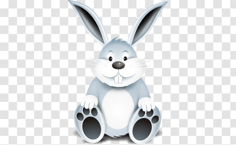 Easter Bunny Happiness Egg - Watercolor Rabbit Transparent PNG