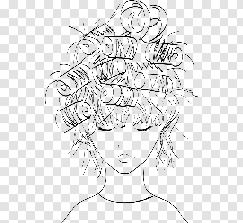 Hair Wig - Roller - Closed Eyes Transparent PNG