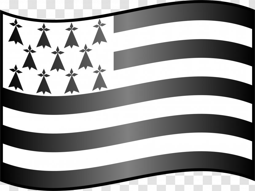 Flag Of Brittany Breton - Monochrome Transparent PNG