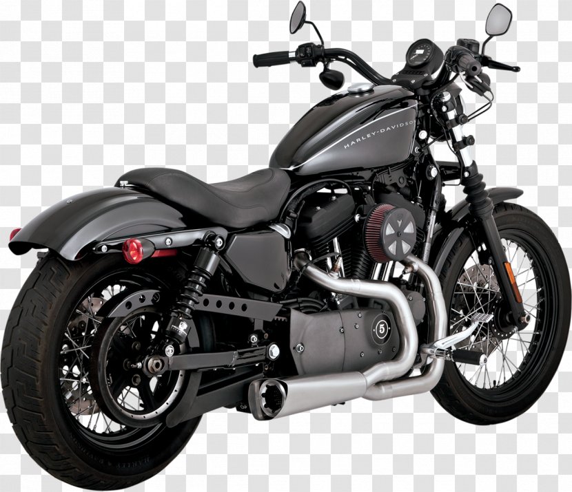 Exhaust System Harley-Davidson Sportster Super Glide Motorcycle - Automotive Exterior Transparent PNG