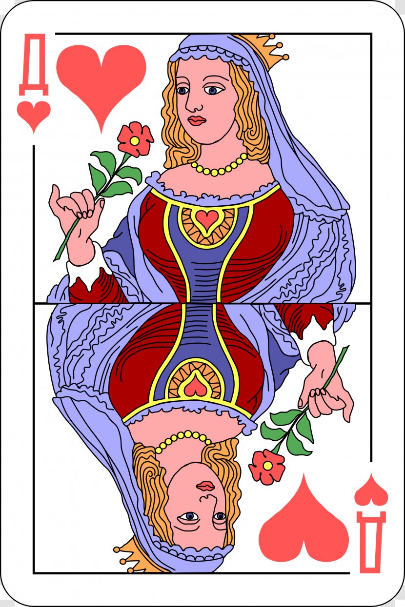 Playing Card Queen Regnant Public Domain Ace Of Hearts - Frame Transparent PNG