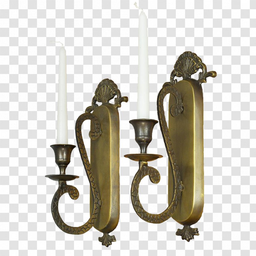 Sconce 01504 - Brass - Vintage Candle Holders Transparent PNG