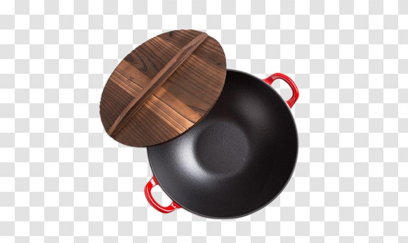 Stock Pot Wok - Casting - Enamel Cast Iron Cookware Wooden Cover Next Transparent PNG