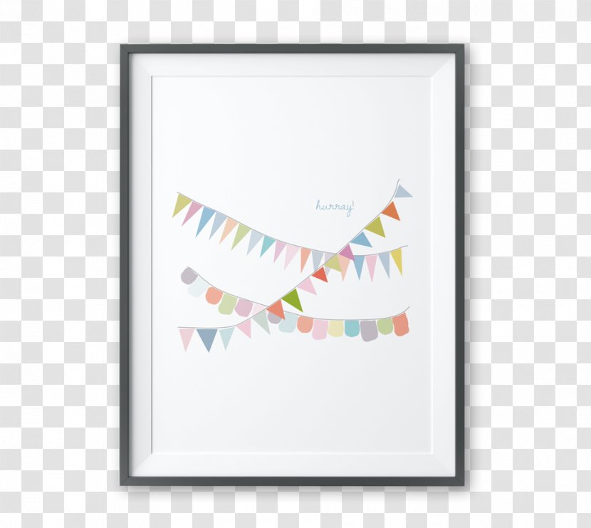 Picture Frames Wall Decal Pattern - Teal - Watercolor Bunting Transparent PNG
