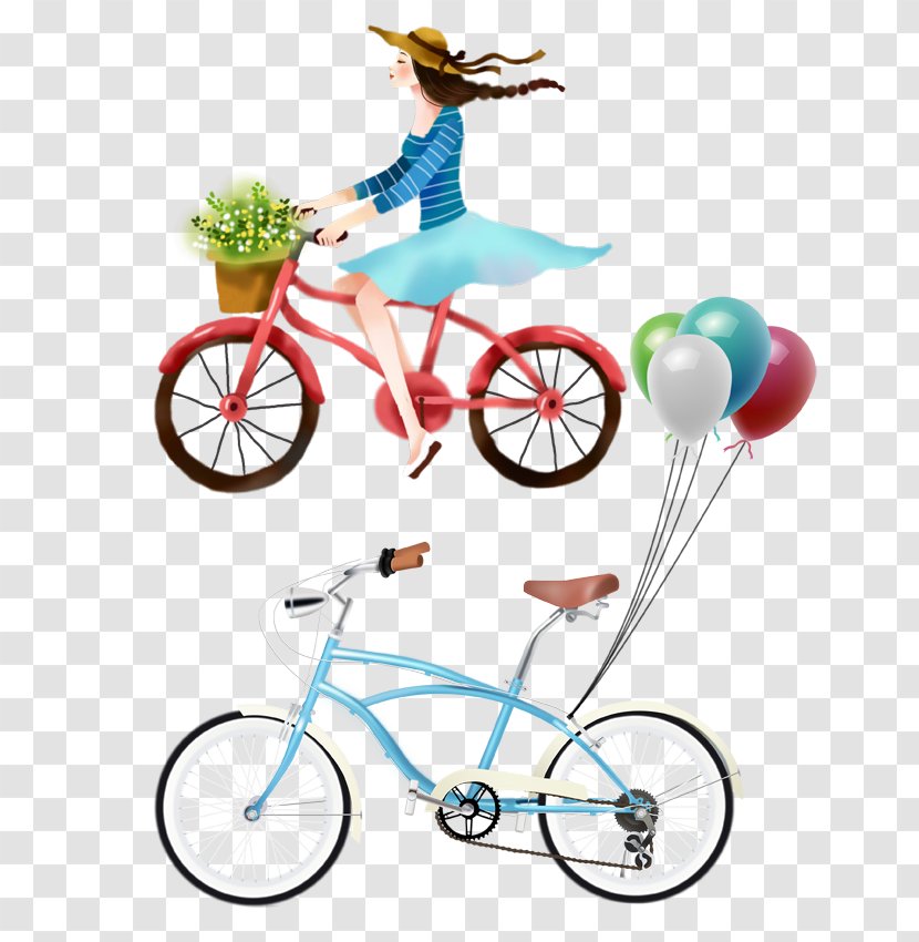 Bicycle Drawing Vecteur - Flower - Bike Picture Transparent PNG