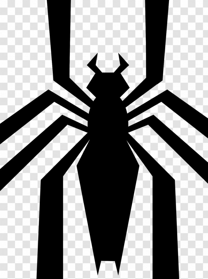 Anti-Venom Spider-Man Eddie Brock Symbiote - Black And White - Venom Transparent PNG