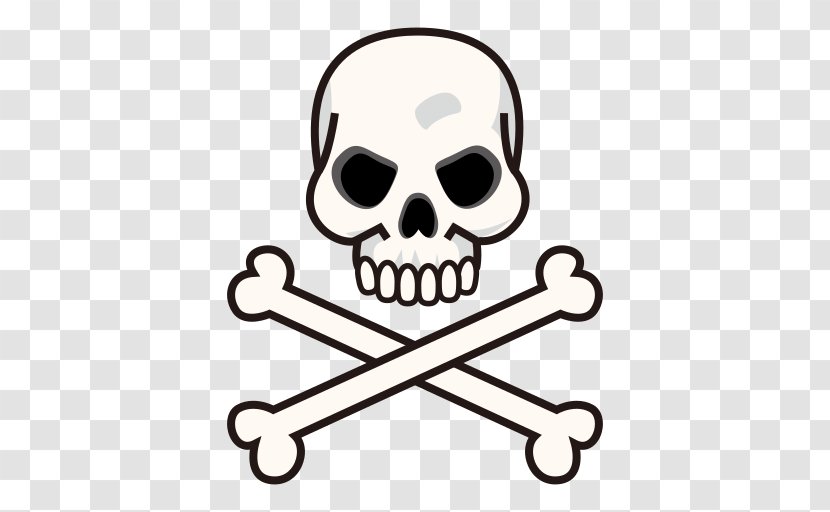 Skull And Bones Crossbones Human Symbolism Emoji - Black White - Drawing Light Bulb Transparent PNG