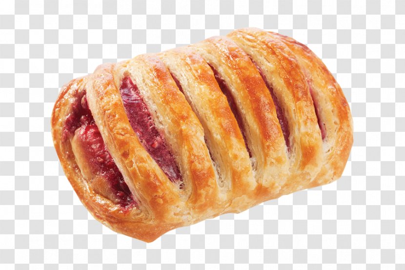 Danish Pastry Croissant Framboise Puff Pain Au Chocolat - Sausage Roll - Cream Sandwich Transparent PNG