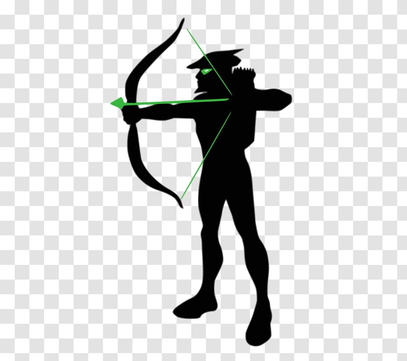 Green Arrow Silhouette Cartoon - Comic Book - Bow Transparent PNG