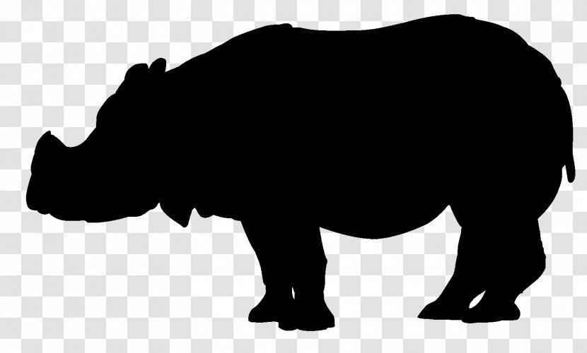 Rhinoceros Clip Art Domestic Pig Image Silhouette - Indian - Blackandwhite Transparent PNG