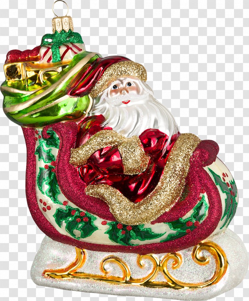 Ded Moroz Christmas Ornament Decoration New Year - Santa Sleigh Transparent PNG