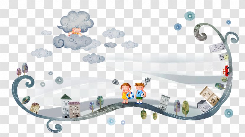 Overcast Cartoon Sky - Creative Clouds Weather Transparent PNG