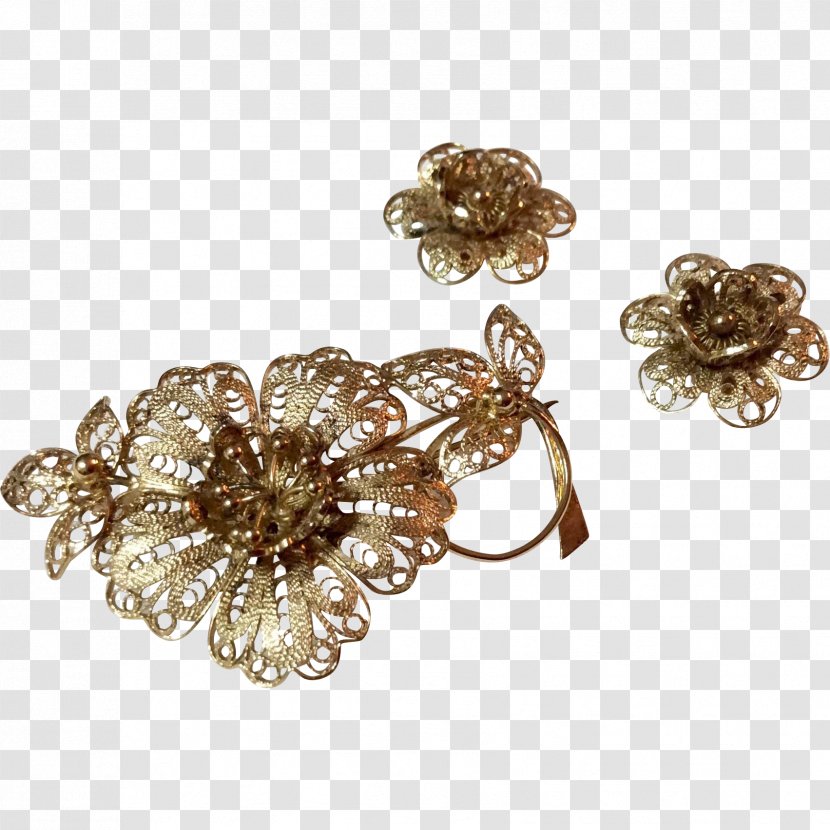 Earring Body Jewellery Brooch - Fashion Accessory - Filigree Transparent PNG