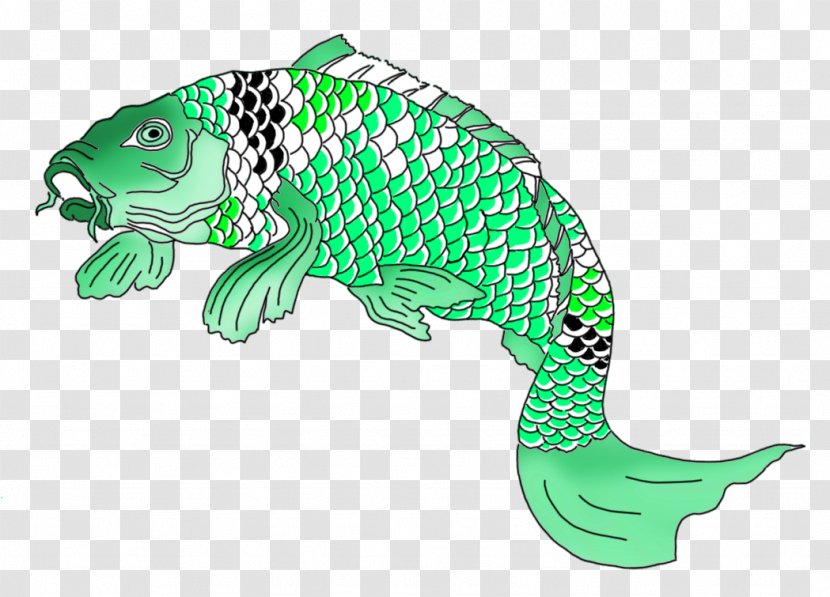 Koi Color Clip Art - Green - Fish Transparent PNG