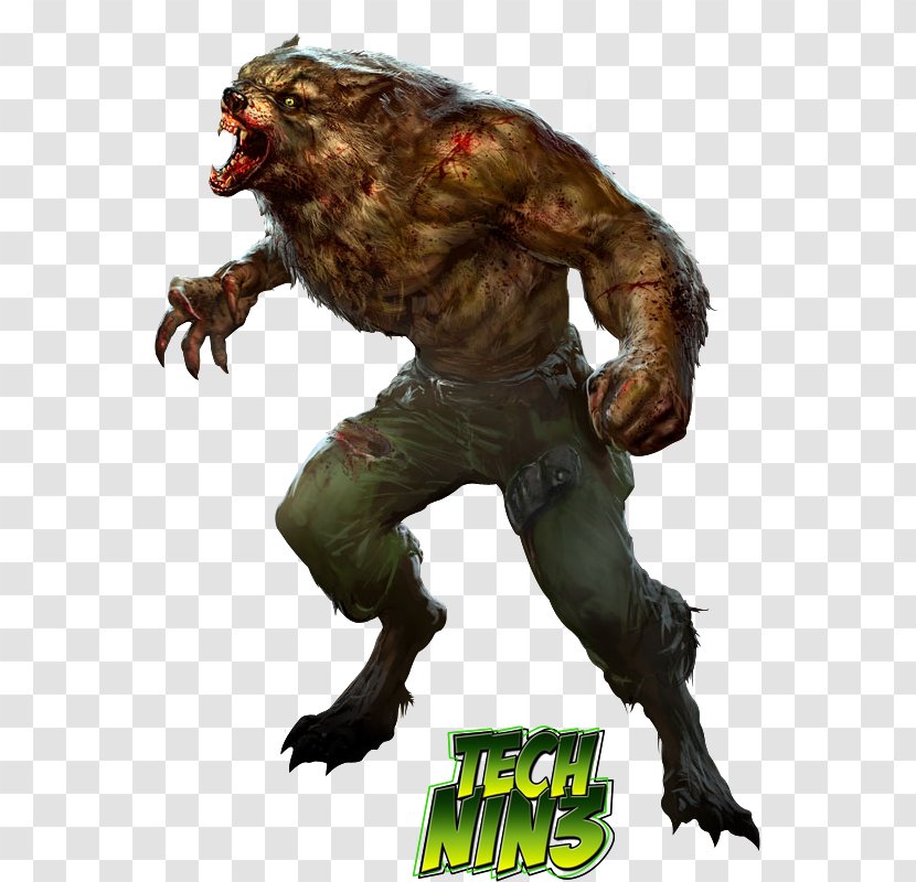 Werewolf Monster Vampire Black Dog Person - Gray Wolf Transparent PNG