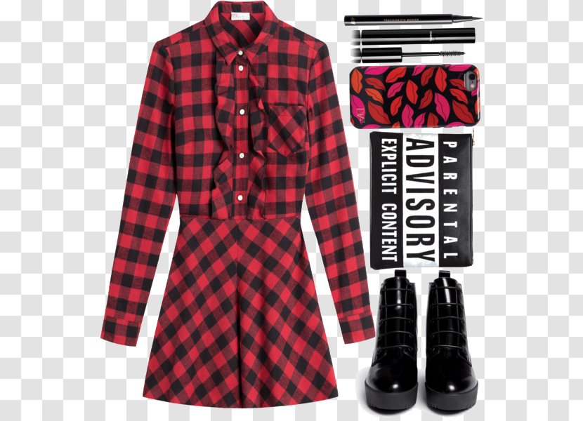 Epcot Tartan Shirtdress Clothing - Check - Red Plaid Shirt And Leather Shoes Transparent PNG